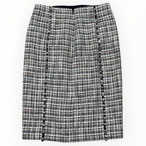 J. CREW Navy Blue Red White Tweed Pencil Skirt Preppy Prep Work Meeting Sz 4 NWT